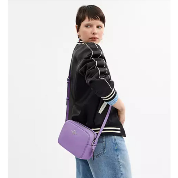 Coach Jamie Crossbody Camera Bag In Leather/Silver/Iris CR110 NWT - Picture 7 of 12